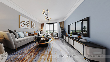 中興公寓95平現代風格裝修設計效果圖