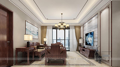 陽光粵海現代中式裝修設計效果圖
