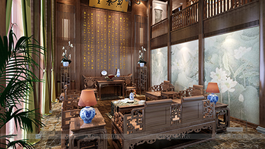 九圍高爾夫別墅1100平中式風(fēng)格裝修設(shè)計(jì)